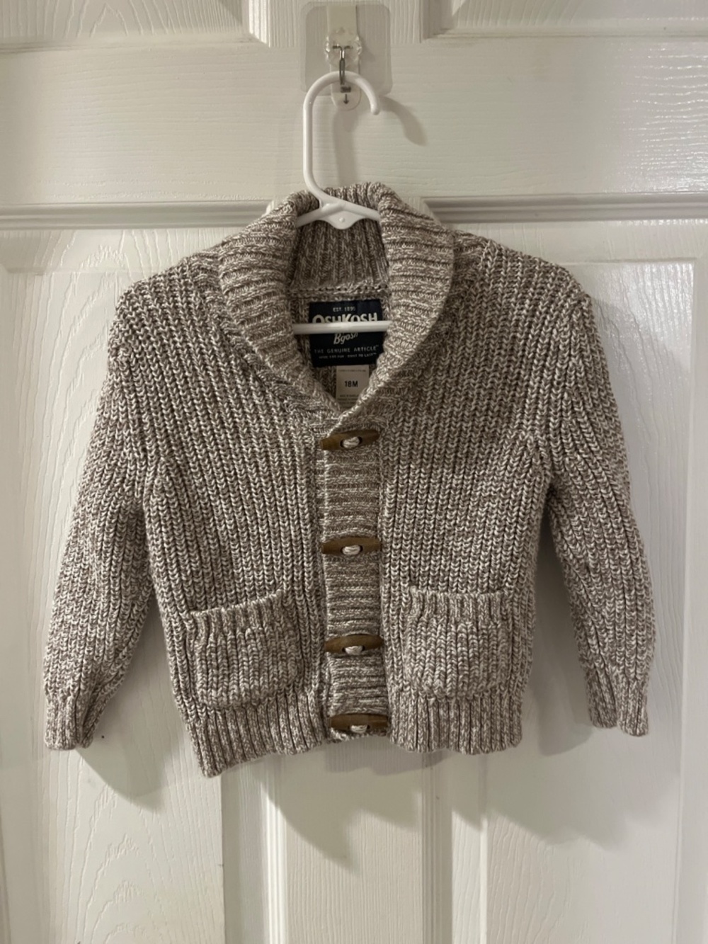 OshKosh B’gosh Baby 18M Chunky Knit Shawl Collar Cardigan